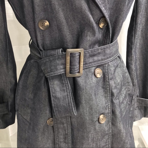 GAP 1969 Short trench coat, size S, denim blue. - Picture 8 of 13